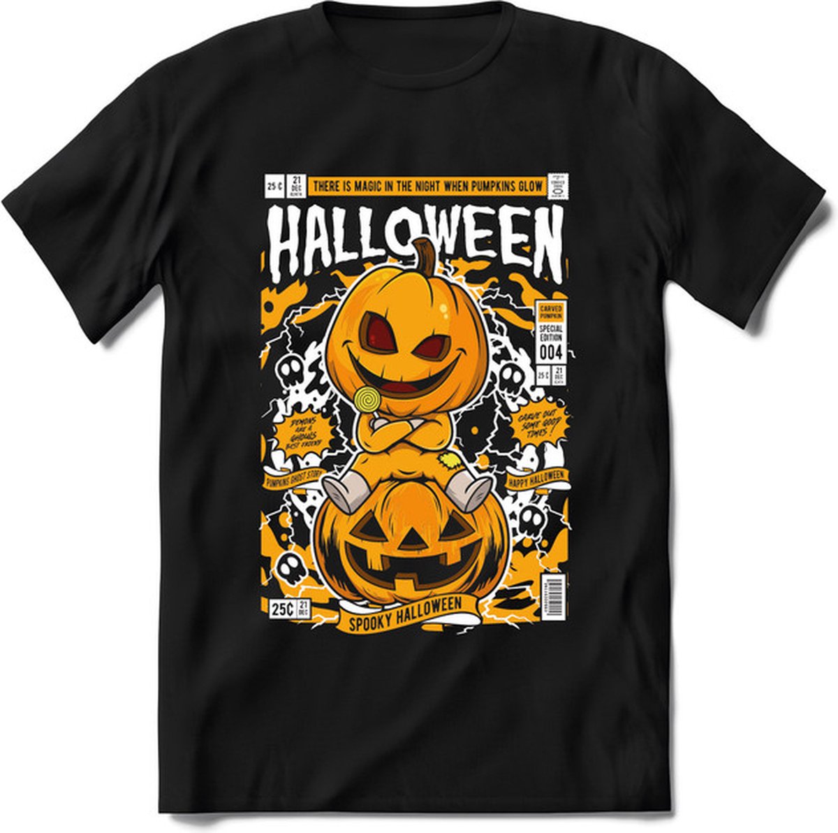 Halloween T-Shirt | Horror  Kleding Heren / Dames | Weerwolf , Monster , Vleermuis en Pompoen  Shirt |